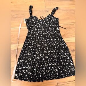 Floral Black and White Dress